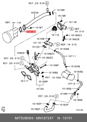 Прокладка MITSUBISHI Outlander (06-) патрубка системы охлаждения OE MN187247 MITSUBISHI