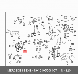 болт!выпускной системы М8\ MB N910105008007 MERCEDES BENZ