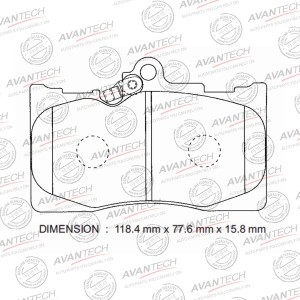 Колодки тормозные дисковые Avantech передние (противоскрипная пластина в компл.) AV283 AVANTECH