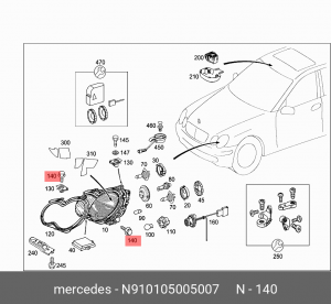 БОЛТ М5 N 910105 005007 MERCEDES BENZ