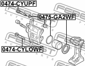Ремкомплект передн суппорта MITSUBISHI ASX GA# 2010-2016 0475-GA2WF 0475-GA2WF FEBEST