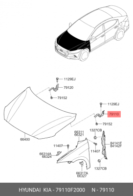 Петля капота левая 79110F2000 HYUNDAI KIA