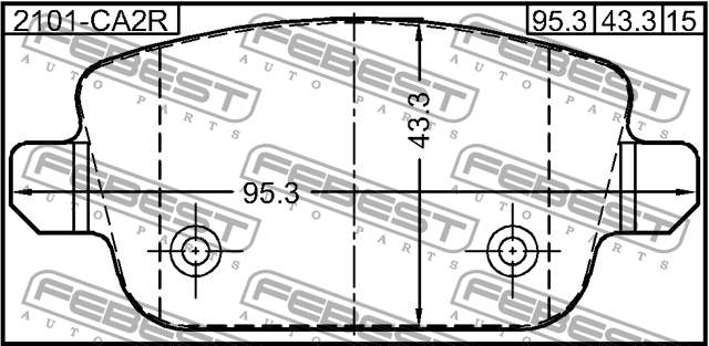 Колодки задние FORD FOCUS II CB4 2008-2011 2101-CA2R 2101-CA2R FEBEST