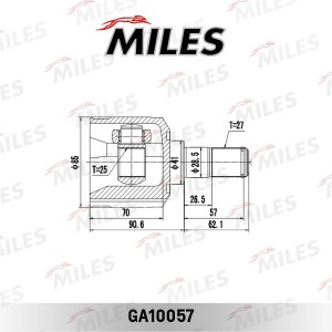 ШРУС внутренний HYUNDAI SONATA EF IV/KIA MAGENTIS 2.0 99-05 GA10057 GA10057 MILES