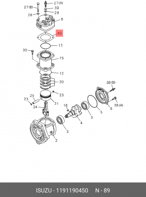 ПРОКЛАДКА КОМПРЕССОРА (ВСАСЫВАЮЩИЙ КЛАПАН) ISUZU FVR34 (10013160/060220/0055165  1-19119-045-0 ISUZU