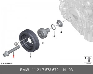 болт!\ BMW 11 21 7 573 672 BMW