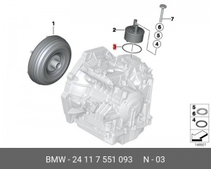 Прокладка MINI Cooper кольцо круглого сечения OE 24 11 7 551 093 BMW
