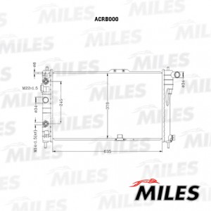 СНЯТ С ПР-ВА Радиатор (паяный) DAEWOO NEXIA 1.5 95- (NISSENS 61651A) ACRB000 ACRB000 MILES