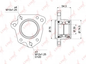 Подшипник ступицы задний L (d 39/75мм) подходит для HONDA CR-V 2.0 95-02 WB-1011 WB-1011 LYNXAUTO