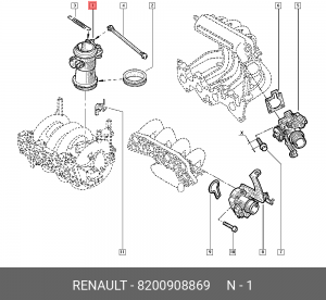 ЗАСЛОНКА ДРОССЕЛЬНАЯ ДВИГАТЕЛЯ 8200908869 8200908869 RENAULT
