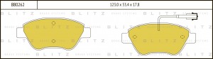 Колодки тормозные дисковые передние FIAT Gande Punto/Doblo/Idea/Stilo 01- BB0262 BB0262 BLITZ