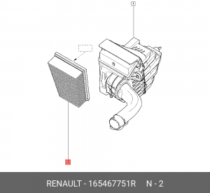 Фильтр воздушный RENAULT Megane (08-),Fluence (10-) OE 16 54 677 51R RENAULT