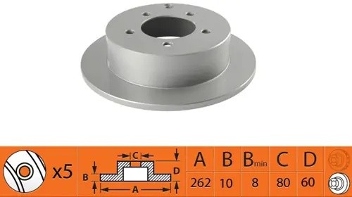 Диск тормозной задний MITSUBISHI LANCER 08- BR23131 BR23131 SB NAGAMOCHI