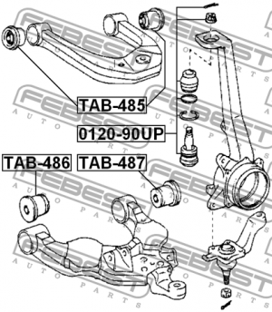сайлентблок переднего нижнего рычага!\ Toyota Tundra 99-06 TAB-487 FEBEST