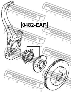 Ступица в сборе передняя MITSUBISHI GALANT EA7A 1996.10-2006.03 0482-EAF 0482-EAF FEBEST