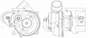 Турбокомпрессор для а,м Fiat Ducato 06- 2.3TD тип K03 LAT 1680 LAT 1680 LUZAR