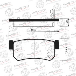 Колодки тормозные дисковые Avantech задние  (противоскрипная пластина в компл.) AV018 AVANTECH