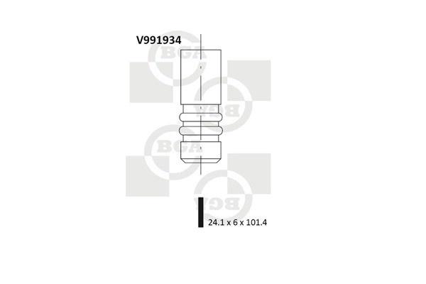 клапан выпускной! 24.1x6x101.3\ Ford Fiesta/Focus/Fusion 1.4i/1.6i 16V 99> V991934 BG AUTOMOTIVE