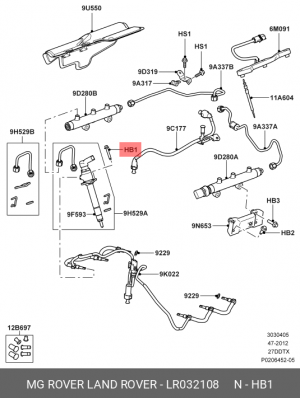 БОЛТ - FUEL INJECTOR LR032108 LR032108 LAND ROVER