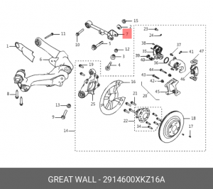 2914600XKZ16A GREAT WALL, РЫЧАГ ЗАДНЕЙ ПОДВЕСКИ ЛЕВЫЙ ВЕРХНИЙ, КНР 2914600X 2914600XKZ16A GREAT WALL