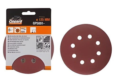 Круг шлифовальный на липучке D125 P180 8 отверстий 5шт. GEPARD GP5001180 GEPARD