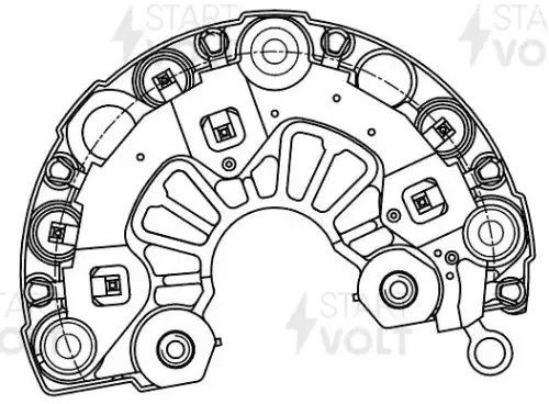 Мост диодный генератора для а/м VAG Fabia II (07-)/Rapid (12-) 1.6i/Golf V (06-) VDB 1803 START VOLT
