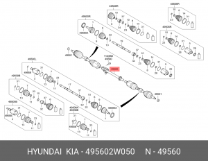 Привод HYUNDAI Santa Fe (12-) KIA Sorento (12-) (TCI) (4WD) колеса переднего про 495602W050 HYUNDAI KIA