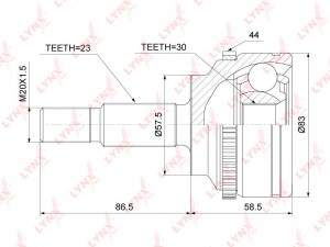 ШРУС наружный подходит для RENAULT Kangoo I 1.2-1.5D 01 / Megane I 1.9D 01-03 /  CO-6322A LYNXAUTO