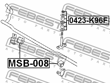 Втулка стабилизатора передняя MITSUBISHI L200 K6#/K7# 1996-2007 MSB-008 MSB-008 FEBEST
