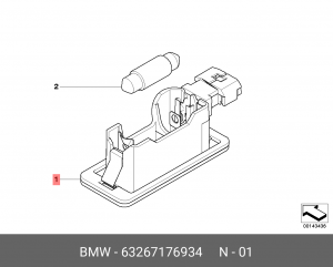 Фонарь освещения знака номерного BMW 3 (E93),X5 (E70) OE 63 26 7 176 934 BMW