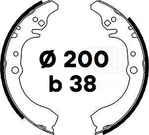 Колодки торм. Citroen C2 (09-)/C3 (10-) барабан. 200x38 (GF 4462) GF 4462 TRIALLI