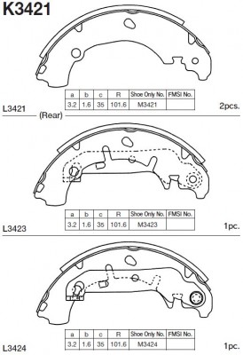 Колодки тормозные барабанные Mazda Demio 02- K3421 K3421 K3421 MK KASHIYAMA