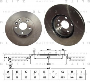 Диск тормозной передний вентилируемый FORD Galaxy/Mondeo/S-Max 06 BS0340 BS0340 BLITZ