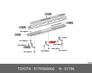кронштейн подножки кузова левой! центр.\ Toyota 4Runner/FJ Cruiser/Land Cruiser 51795-60060 TOYOTA