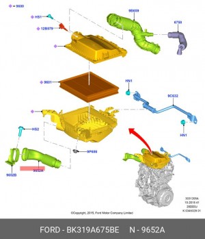 ПАТРУБОК ФИЛЬТРА ВОЗДУШНОГО FINIS 1843707 BK319A675BE BK31-9A675-BE FORD