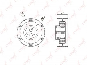 ролик натяжной ремня ГРМ!\ Audi 80 2.6-2.8 91-94/A4 95-00 PB-1005 LYNXAUTO