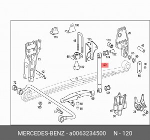 АМОРТИЗАТОР ПОДВЕСКИ A0063234500 MERCEDES BENZ
