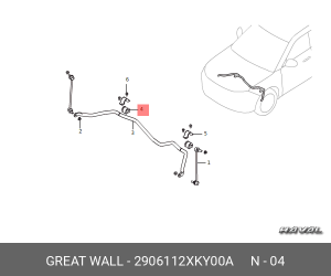 Втулка стабилизатора HAVAL H6,F7,F7x переднего OE 2906112XKY00A GREAT WALL