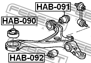 Сайлентблок HAB-090 HAB-090 FEBEST
