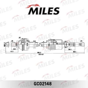 Привод в сборе правый CITROEN JUMPER/FIAT DUCATO/PEUGEOT BOXER 1.9-2.8D 94-02 (A GC02148 MILES