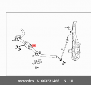 стабилизатор! передний\ MB ML-Class W166 11> A  1663231465 MERCEDES BENZ