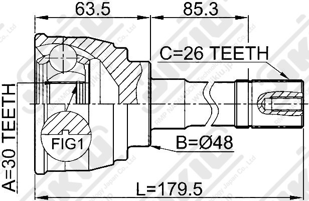 ШРУС JC29012 JC29012 JIKIU