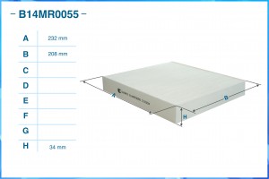 Фильтр салонный пылевой B14MR0055 B14MR0055 CWORKS