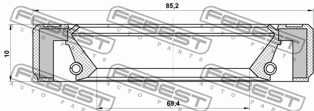 Сальник распределительного вала 69.4X85.2X10X11 95GBY-71851011R FEBEST
