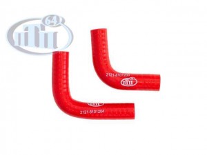 Патрубок отопителя для а/м ВАЗ 2121 (2 шт.) (красный) "ПТП64" PTP002165 PTP 64