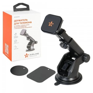 Держатель под смартфон/навигатор "AIRLINE" (на панель, стекло, магнитный, с теле AEAG010 AIRLINE
