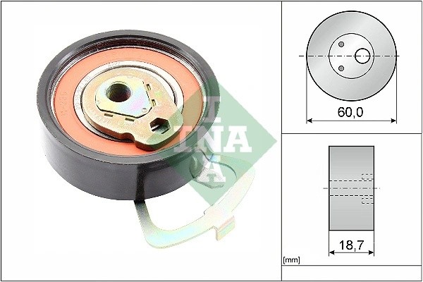 Ролик натяжной ГРМ SKODA OCTAVIA (1Z) 1.4, VW CADDY II-III, GOLF IV-V 1.4, 1.6 5 531 0339 10 INA