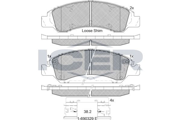 182137 колодки дисковые передние!\ Chevrolet Tahoe, Cadillac Escalade, Ssung Yon 182137 ICER