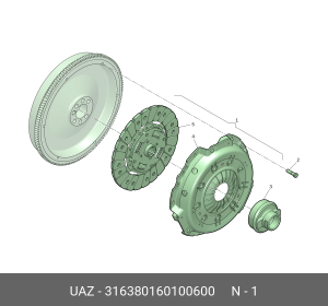 Сцепление УАЗ-3163 Патриот,УАЗ Профи в сборе LUK (ОАО УАЗ) замена на код 551431 316380160100600 UAZ UAZ