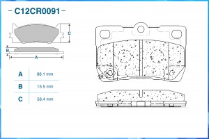 Тормозные колодки задние Low Metallic C12CR0091 C12CR0091 CWORKS